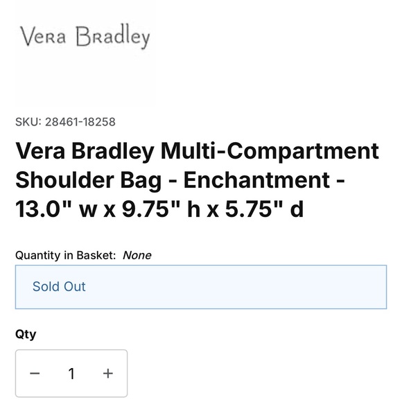 Vera Bradley Enchantment multi compartment shoulder bag EUC - Picture 13 of 13